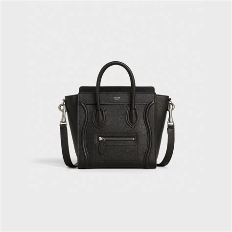 celine drummed leather nano luggage black|NANO LUGGAGE BAG IN DRUMMED CALFSKIN.